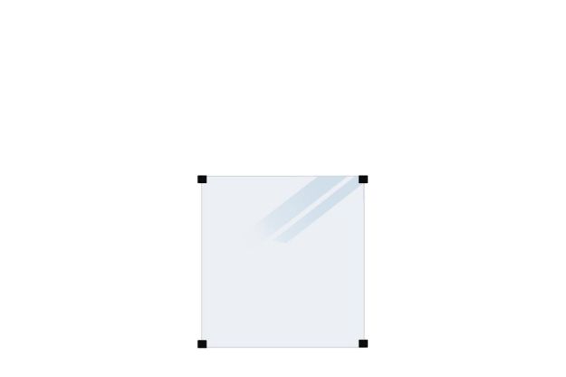 Bild von Plus Glaszaun satiniert 90 x 91 cm mit schwarzen Halterungen