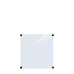 Image de Plus Verbundglaszaun Klarglas 90 x 91 cm für quadratische Pfosten mit schwarzen Halterungen