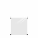 Immagine di Plus Glaszaun 90 x 91 cm - 6 mm rauchfarben satiniert - schwarze Halterungen