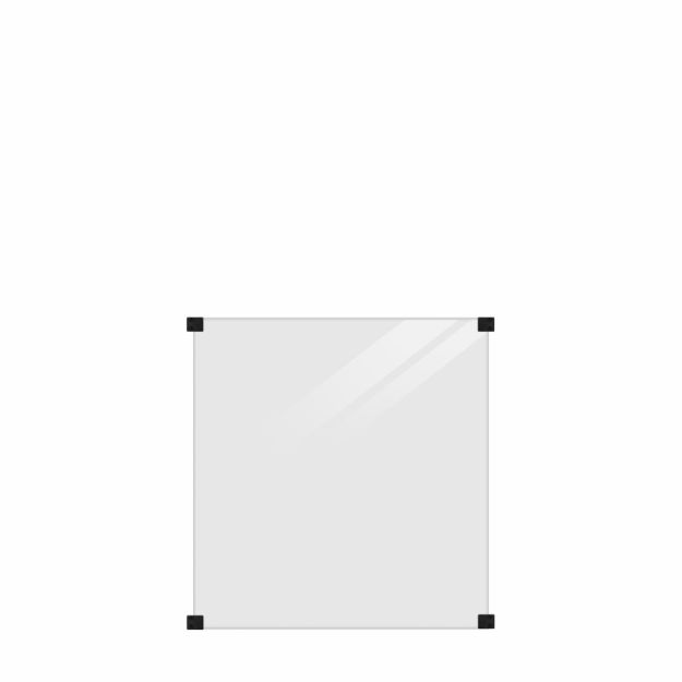 Bild von Plus Glaszaun 90 x 91 cm - 6 mm rauchfarben satiniert - grauschwarz f Rundpfosten