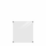 Bild von Plus Glaszaun 90 x 91 cm - 6 mm rauchfarben satiniert - verzinkte Halterungen