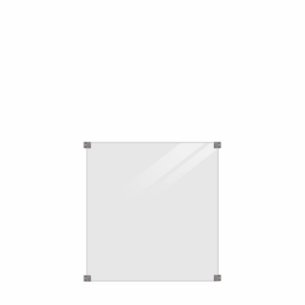 Bild von Plus Glaszaun 90 x 91 cm - 6 mm rauchfarben satiniert - verzinkte Halterungen