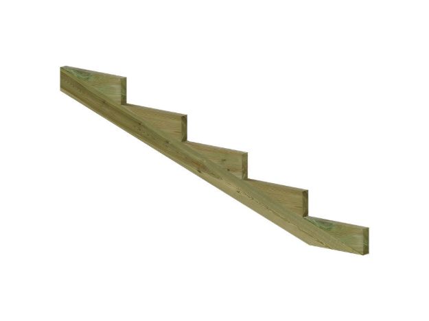 Bild von Plus Treppenwange 5-stufig 19 Grad druckimprägniert 195 x 65 cm