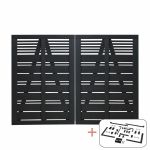 Image de Plus Silence Gartentor Doppeltor schwarz 200 x 140 cm mit Beschlägen schwarz