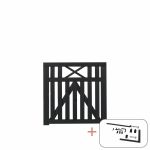Image de Plus Vinesse Einzeltor Gartentor schwarz 100 x 98 cm mit Beschlägen schwarz