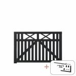 Immagine di Plus Vinesse breites Einzeltor schwarz 150 x 98 cm mit Beschlägen schwarz