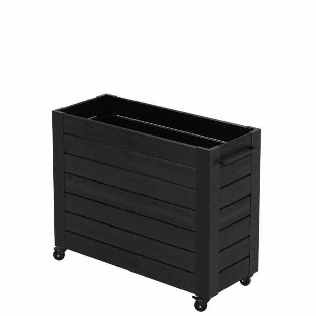 Image de Plus Cubic rollender Blumenkasten 120 x 50 x 95 cm schwarz-schwarz Profi-Rollen