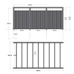 Bild von Plus Arcade Pergola Freistehend mit Sichtschutz Modell 6 - 486 x 257 x 217 cm